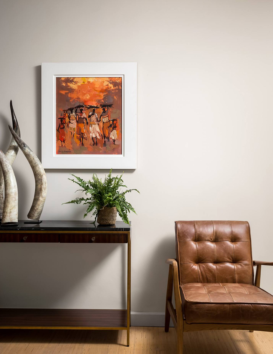 using orange in art and interior design