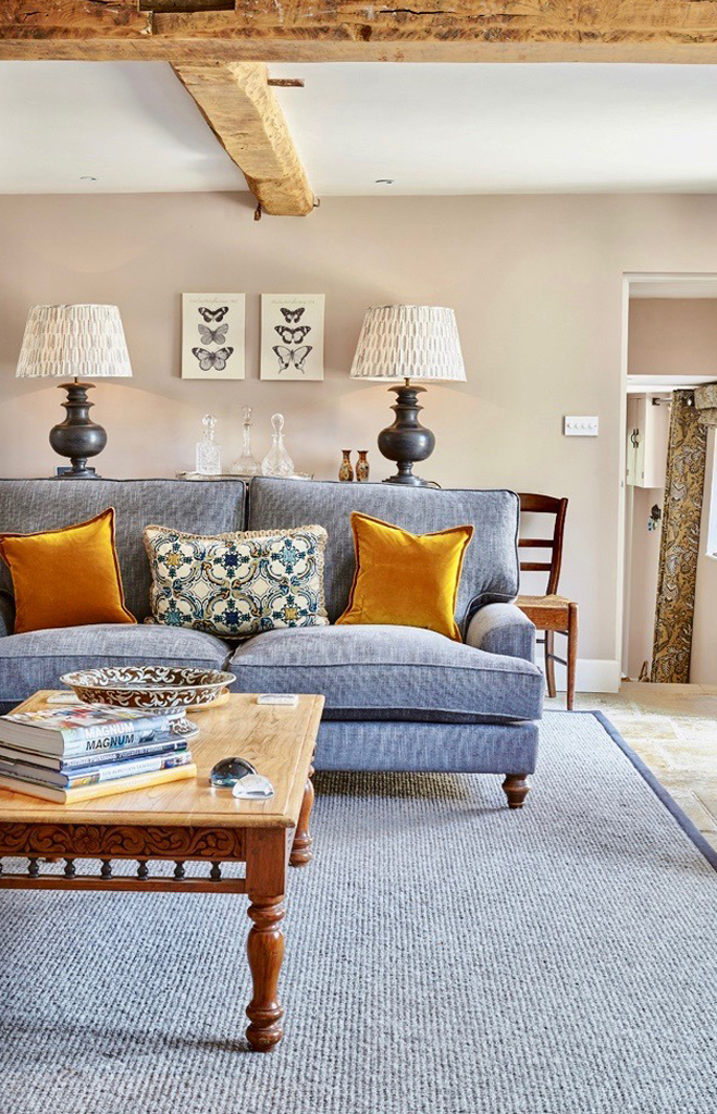Use of orange in a Cotswold cottage for holiday letting