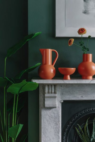 orange vase to break up colour