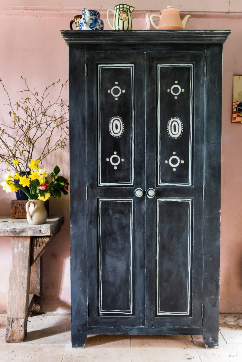 Painted cupboard with stencils